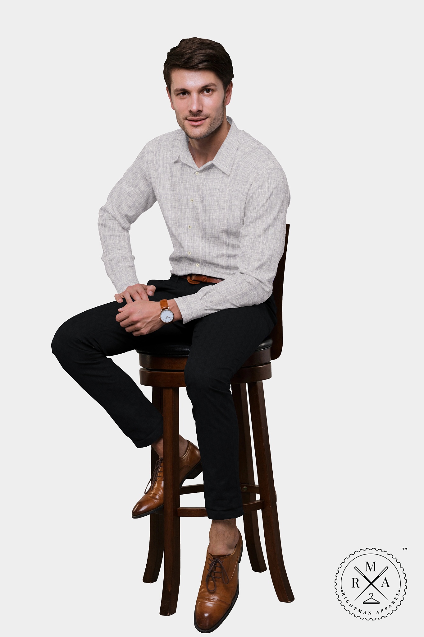 Gray Linen Shirt SH366